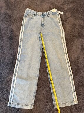Gap NWT Blue Women's Straight-Leg Jeans with Side Stripe